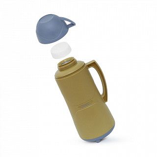 Термос 1000 мл, цвет ЗЕЛЕНЫЙ (пластиковый корпус со стеклянной