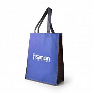 Голубая промо-сумка для покупок с логотипом FISSMAN 35x15x45 см