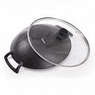 Вок 34x10,4см / 4,85л со стеклянной крышкой (чугун)