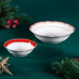 Салатник CHRISTMAS EVE 23,5x6,5см цвет красный (фарфор)