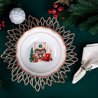 Салатник CHRISTMAS EVE 23,5x6,5см цвет красный (фарфор)