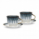 Набор из 2 чашек GALACTIC WAVES 220 мл с блюдцами (фарфор)