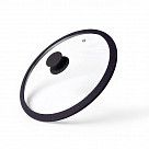 Крышка ARCADES 26см с силиконовым ободком, цвет ЧЕРНЫЙ (стекло)