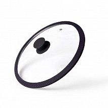 Крышка ARCADES 26см с силиконовым ободком, цвет ЧЕРНЫЙ (стекло)