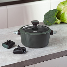 Кастрюля BRILLIANT 20x10см / 2,6л со съемными ручками (алюминий)