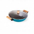 Вок SEAGREEN 32x9,2см / 5л. со стеклянной крышкой (эмалированный чу