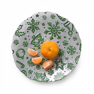 Тарелка стеклянная 22,5 см New Year Green Тарелка стеклянная 22,5 см New Year Green