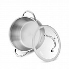 Кастрюля CASSIA 22x13 см / 4,7л со стеклянной крышкой (нерж.сталь)