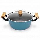 Кастрюля SEAGREEN 24x11см / 4л. со стеклянной крышкой (эмалированны