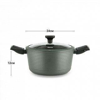 Кастрюля BRILLIANT 24x12см / 4,5л со съемными ручками (алюминий)