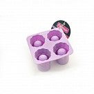 Форма для льда и мороженого 4 ячейки 12x6 см, цв. ЛИЛОВЫЙ (силикон)