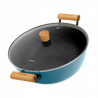 Кастрюля SEAGREEN 32x12,5см / 8л. со стеклянной крышкой (эмалирован