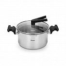 Кастрюля ELIZ 20x11 см / 3,3л со стеклянной крышкой (нерж.сталь)