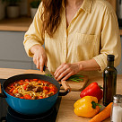 Кастрюля SEAGREEN 32x12,5см / 8л. со стеклянной крышкой (эмалирован