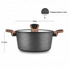 Кастрюля DIAMOND 28x13,5см / 7,1л со стеклянной крышкой (алюминий)