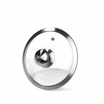 Стеклянная крышка PROFI 20 см со стальной ручкой