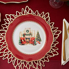 Тарелка CHRISTMAS EVE 27см цвет красный (фарфор)
