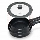 Крышка TRIPLEX 24/26/28см Многоразмерная, цвет Темно-серый (стекло)