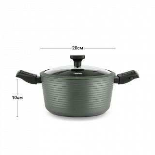 Кастрюля BRILLIANT 20x10см / 2,6л со съемными ручками (алюминий)