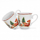 Набор из 2 кружек CHRISTMAS EVE 350 мл цвет красный (фарфор)