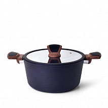 Кастрюля DIAMOND 24x12см / 4,5л со стеклянной крышкой (алюминий)