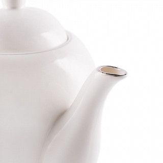 Чайник заварочный ALEKSA 1,1л, цвет белый (фарфор)