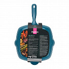 Сковорода-гриль 27x5,0см квадратная с вспомогательной ручкой (эмали