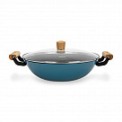 Вок SEAGREEN 32x9,2см / 5л. со стеклянной крышкой (эмалированный чу