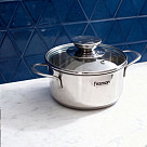 Кастрюля BAMBINO 14x6,0 см / 0,9 л со стекл. крышкой (нерж. сталь)