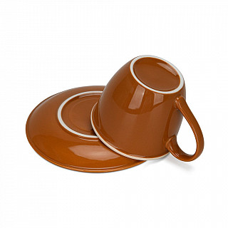 Набор из 2-х чашек 240 мл COFFEE с блюдцами (фарфор)