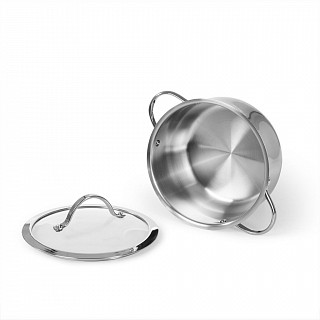 Кастрюля VALERY 18x9 см / 2.3 л со стеклянной крышкой (нерж. сталь) Кастрюля VALERY 18x9 см / 2.3 л со стеклянной крышкой (нерж. сталь)