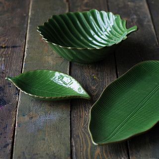 Блюдо глубокое GREEN 35.5X22X5.5 CM (керамика)