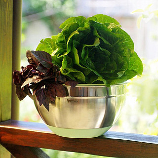 Миска 24x13,5 см / 4,5 л с крышкой (нерж. сталь)