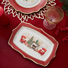Блюдо CHRISTMAS EVE прямоугольное 28х19см цвет красный (фарфор)