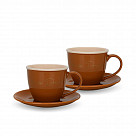 Набор из 2-х чашек 240 мл COFFEE с блюдцами (фарфор)