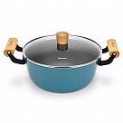 Кастрюля SEAGREEN 24x11см / 4л. со стеклянной крышкой (эмалированны