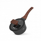 Ковш FILOMENA 16x8см / 1,2 л со стеклянной крышкой (алюминий)