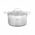 Кастрюля PLATINO 24x13,5 см / 5,7л со стеклянной крышкой (нерж.стал