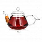 Заварочный чайник 800 мл со стальным фильтром (жаропрочное стекло)