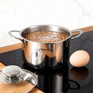 Кастрюля BAMBINO 12x7,5 см / 0,8 л со стекл. крышкой (нерж. сталь)