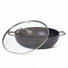 Вок PROMO 36x10см / 8,5л со стеклянной крышкой (алюминий)