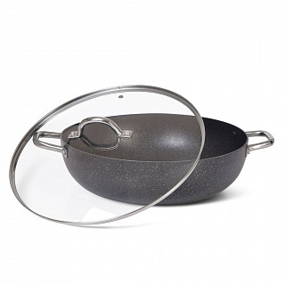 Вок PROMO 36x10см / 8,5л со стеклянной крышкой (алюминий) Вок PROMO 36x10см / 8,5л со стеклянной крышкой (алюминий)