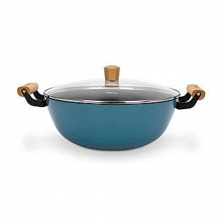 Кастрюля SEAGREEN 32x12,5см / 8л. со стеклянной крышкой (эмалирован