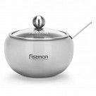 Сахарница со стеклянной крышкой 350 мл (нерж. сталь)