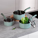 Ковш MINI CHEF 14x6,5cм / 0,95л с крышкой (алюминий)