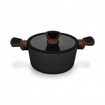 Кастрюля DIAMOND 20x10см / 2,6л со стеклянной крышкой (алюминий)