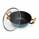 Кастрюля SEAGREEN 32x12,5см / 8л. со стеклянной крышкой (эмалирован