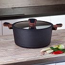 Кастрюля DIAMOND 28x13,5см / 7,1л со стеклянной крышкой (алюминий)