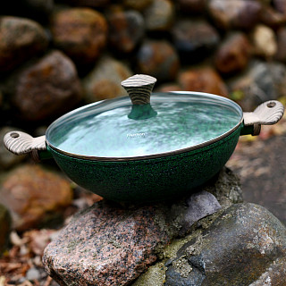 Вок MALACHITE 30x9 см с крышкой (алюминий) Вок MALACHITE 30x9 см с крышкой (алюминий)