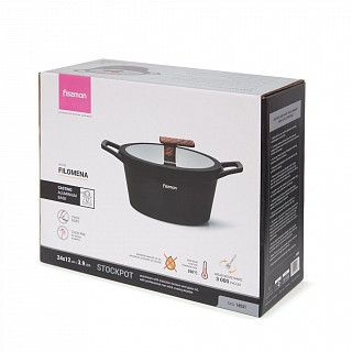 Кастрюля FILOMENA 24x12см / 3,9л со стеклянной крышкой (алюминий)